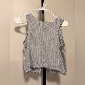 Altar'd State Navy and White Striped Tank Top